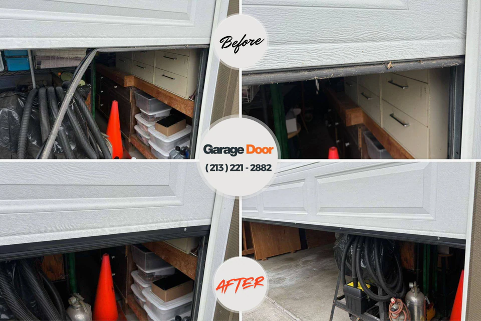 Before and after: garage door repair Shrewsbury, PA
